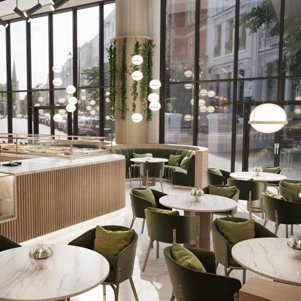 Modern Hotel Restaurant Furniture Set Booth Round Circle Restaurant Tables