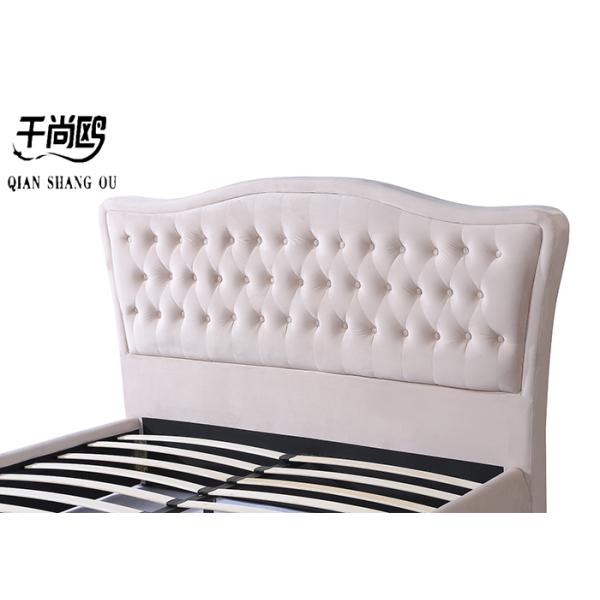 Bedroom Soft 2.03m Tall Upholstered Bed In Velvet Fabric