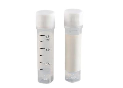 Frascos de armazenamento criogênico Usp Classe Vi 1,5 ml Saia de travamento automático Rosca externa Tubo de teste de amostra de armazenamento criogênico