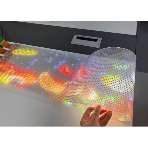 Led Transparent Film Screen P5 Flexible Transparency Crystal Flexible Windows Self Adhesive for Shopping Mall Glass