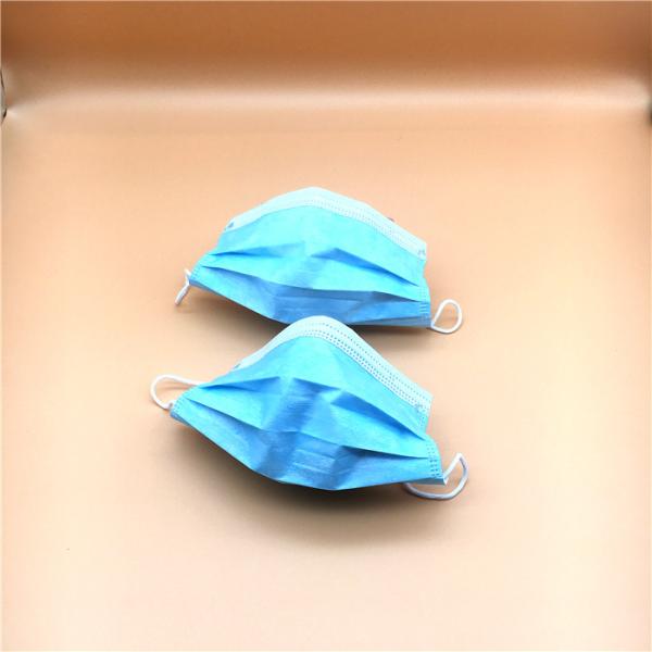 Anti Virus Disposable Dust Mask / Disposable Mouth Mask Blue Color Customized