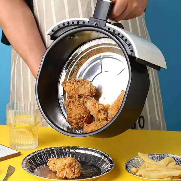 7 8 9 дюймов круглый алюминиевая фольга кастрюля для приготовления пищи серебряная фольга контейнер