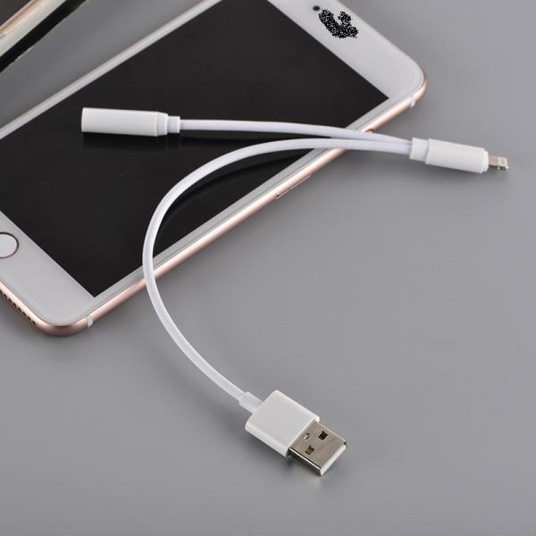2 in 1 Charge and Audio Iphone 7 8 Earphone Headphone Jack Adapter Connector Cable 3.5mm Aux Headphone Jack