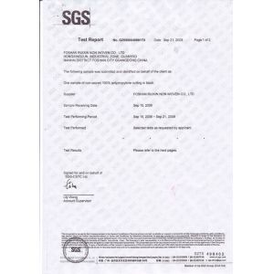 FOSHAN RUIXIN NON WOVEN CO.,LTD Certifications