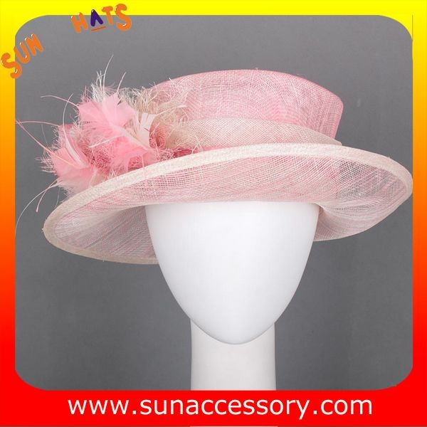 Elegant fancy Church sinamay hats for ladies ,Sinamay mid brim church hat