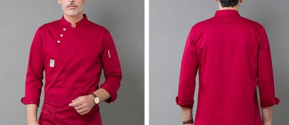 Designer Chef Uniforms Long Sleeve Tops + Apron Costumes Chef Overalls Kitchen Uniform Restaurant Clothing Cooking Wear