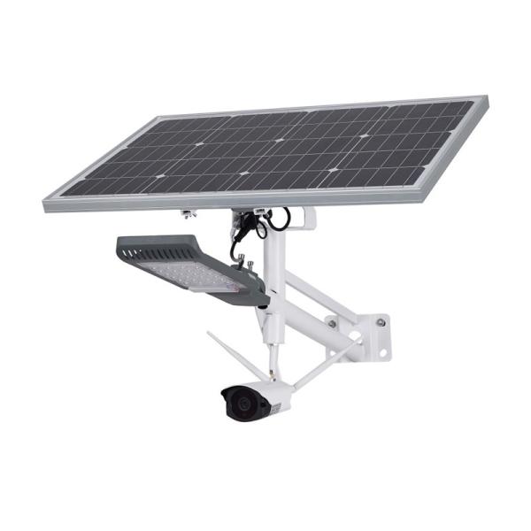 Outdoor Die Casting Aluminum Solar Powered LED Street Lights With CCTV Camera Wifi 4G