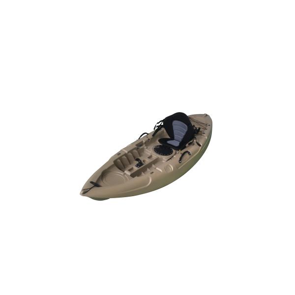 Grey 2.7m HDPE Plastic Fishing Kayak for Touring and Rowing within 90 Characters