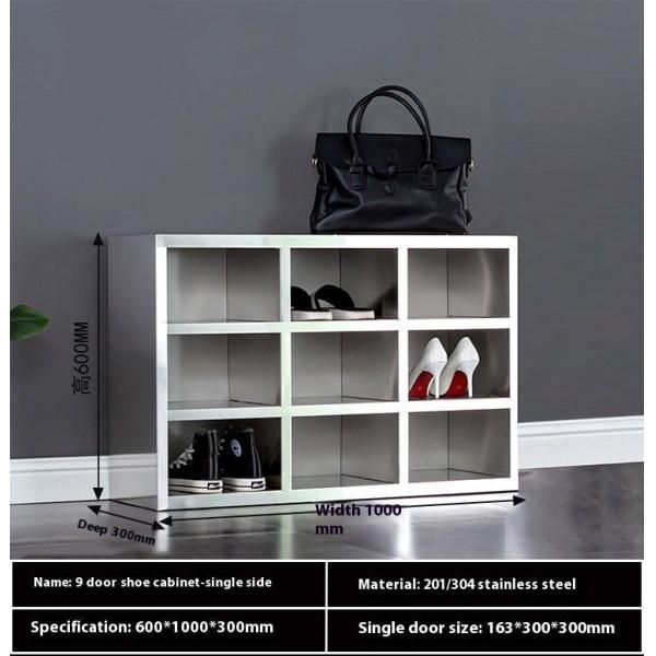 Custom Stainless Steel Shoe Cabinet Multi Grid Dust Free Design