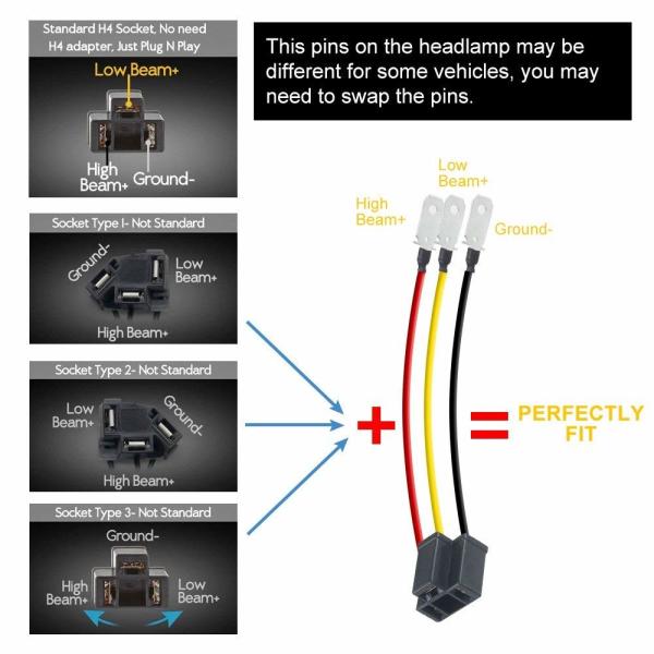 Replace Stock Headlight with RGB Halo H6054 LED Headlight, 5x7(7x6) Rectangle Jeep YJ Cherokee XJ Headlight