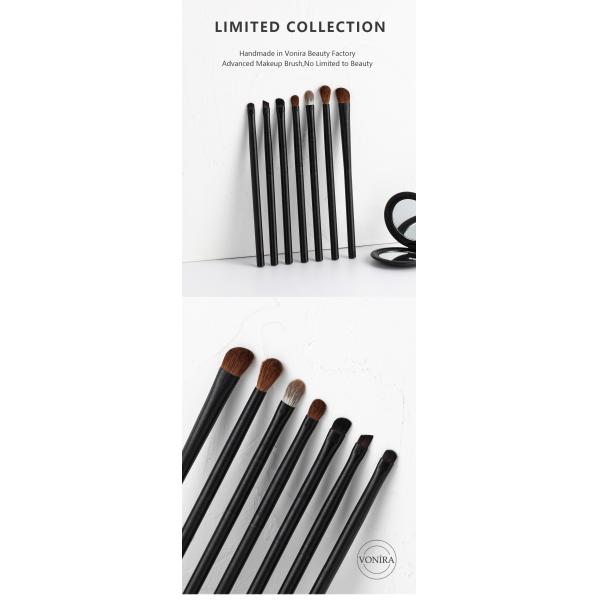 Естественный набор щетки 12pcs макияжа волос Vegan с ручкой металла черного провода рисуя