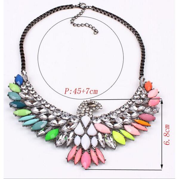 Exaggerated wind wings jewelry diamond crystal pendant eagle head necklace jewelry