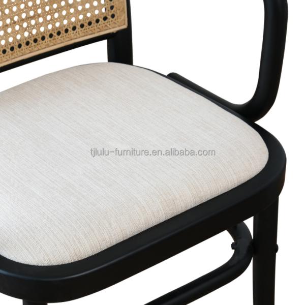 Antique Design Wooden Rattan Back Dining Arm Chair for OEM/ODM and Leisure Chair Style
