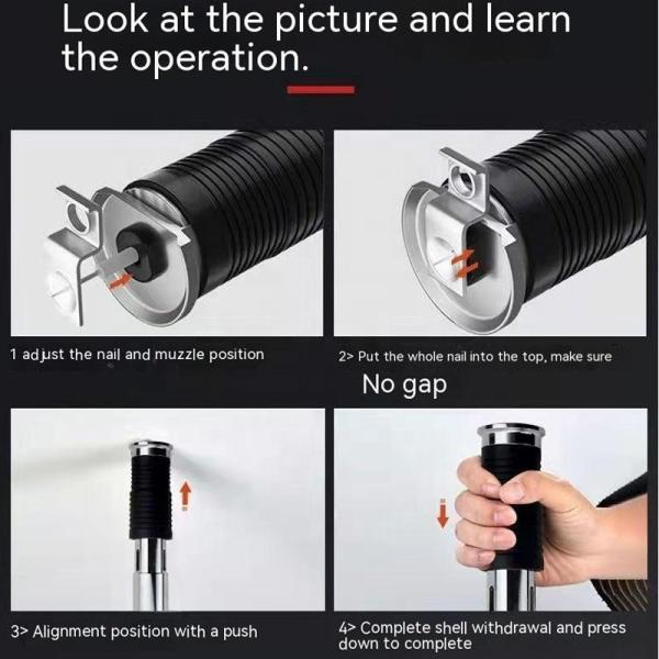3m Powerful Steel Nail Gun with Extension Rod 4 Levels Cement Wall Shooting Gun Ceiling Wall Anchor Wire Slotting Device Rivet Tool