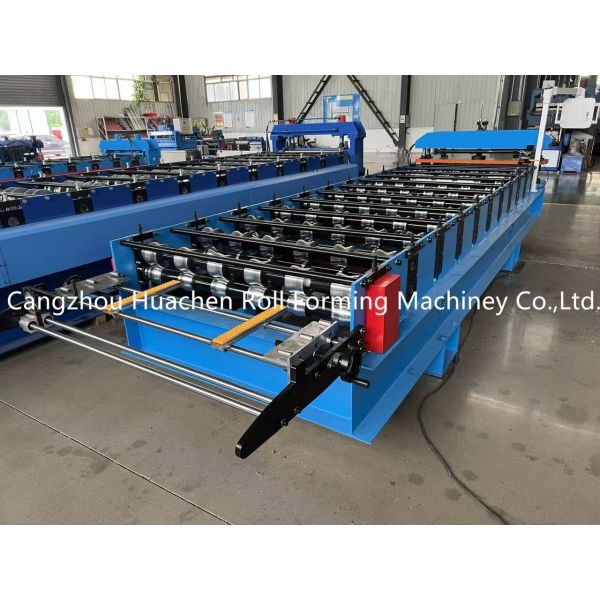 R Panel Roofing Sheet Roll Forming Machine with 45# Steel Rollers, 11 Stations, and 0.3-0.6mm Material Thickness