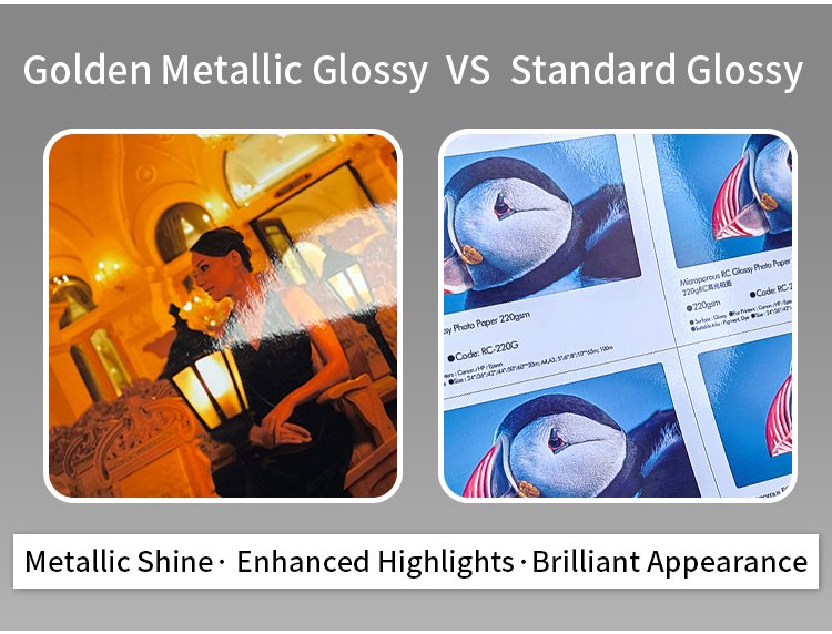 250gsm Golden Metallic Photo Paper For Premium Brilliant Image Printing