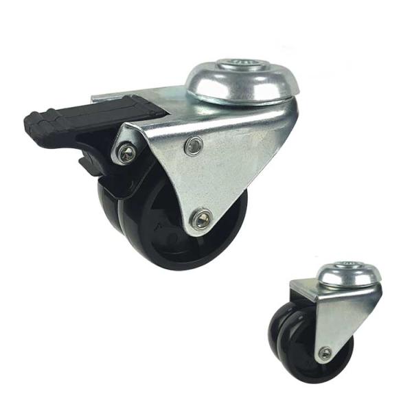 2 Inch Black Plastic Lockable Swivel Casters Solid type