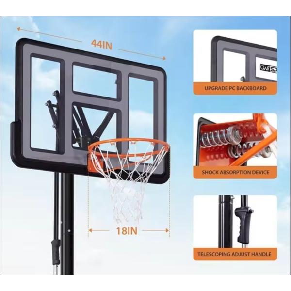 Adjustable Height outdoor basketball hoop stands with backboard Portable Basketball Hoop