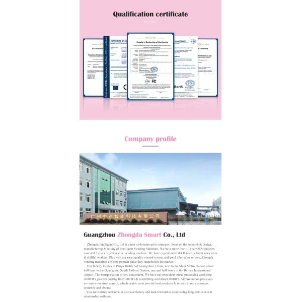 Zhongda LED Lash Lipgloss Vending Machine Cosmetic Vending Machine with Customized Design