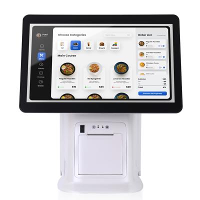 Fast Food Ordering Machine 15.6 Inch Desk Cash Register Chain Restaurants With 80mm Thermal Printer