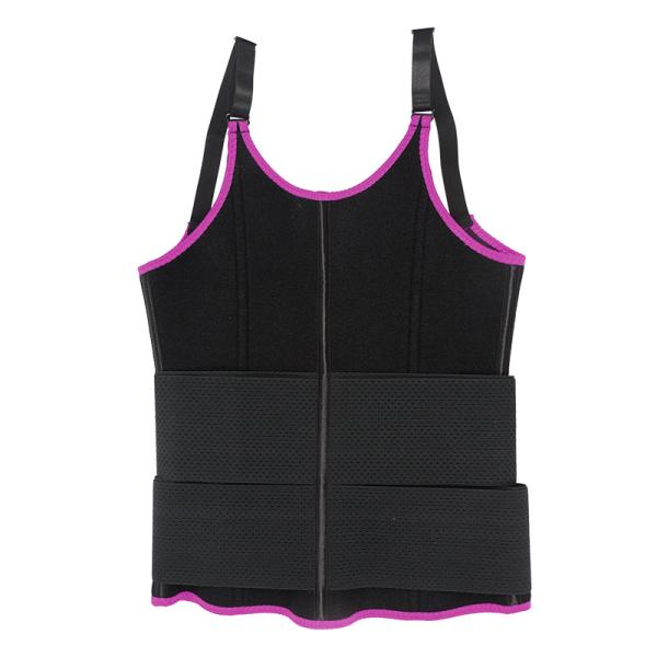 Pink 5xl Sauna Vest Workout Waist Trainer Vest With Double Belt