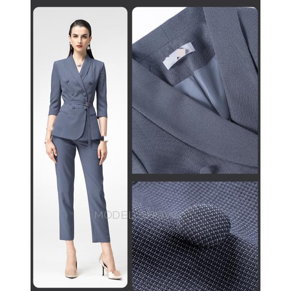 Мода на заказ хлопчатобумажный костюм с двойной грудью одежда брюки для женщин дамы офисные костюмы