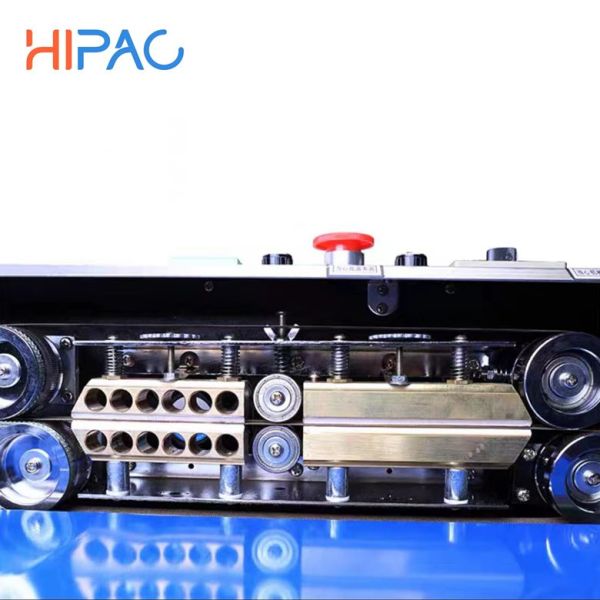 Hipac FRD1000W Electric Band Sealer with 0-18m/min Sealing Speed 220V Power Supply and Adjustable Temperature for Beverage Packaging