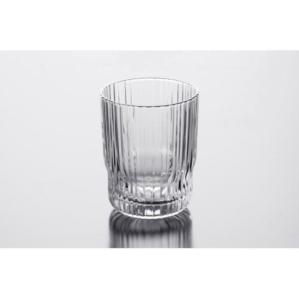 Silver Gold Rimmed Clear Hand Blown Drinking Glasses 340ml Vertical Striped 12Oz