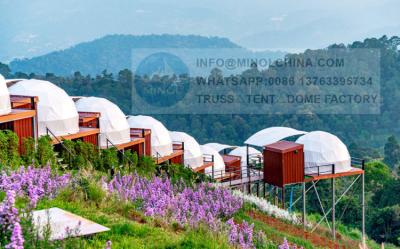2 Meters Height Geo Dome Tent With Warmer Lining Solar Fan Ventilation