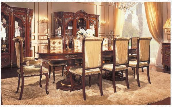Luxury Villa/European Antique Dining Room Furniture,Wood Table,Cabinet,Chair,VS-003