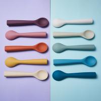 Colher de sopa das crianças do alimentador da colher do silicone do bebê do produto comestível