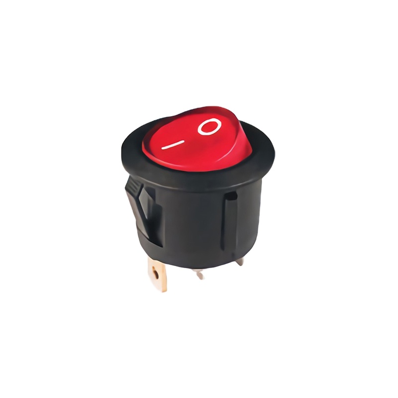 Rl3 Series Illuminated 3Pin On Off Red Black Pvc Cap Rocker Switch UL CQC Certified