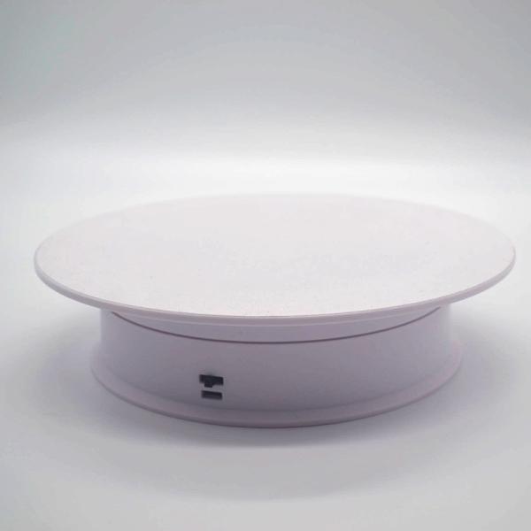 360 Degree Electric Rotating Cake Display Stand For Retail Stores Black