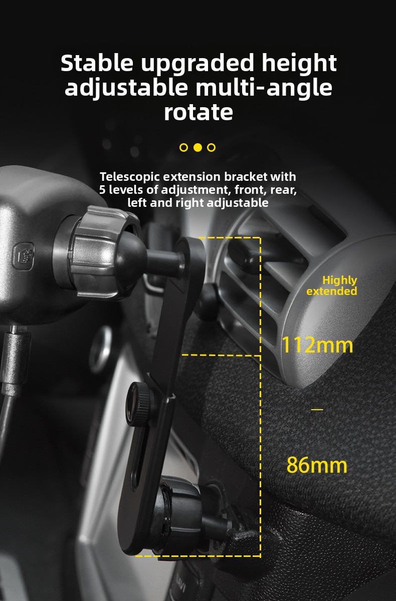 For Adjustable 17mm Ball Head Car Mount Bracket Telescopic Universal Navigation Extension Rod Universal Accessory for Navigation