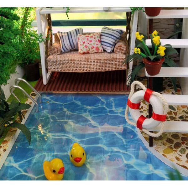 Dollhouse, DIY Lights plush House, Wooden Model, Luxury villas, Seaview, building model