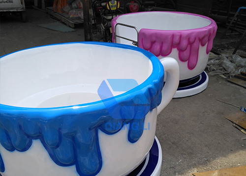 Carousel Teacup Amusement Ride , Rotating Children'S Funfair Rides For Family Playing