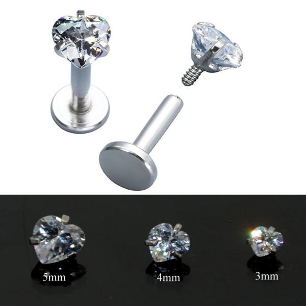 Surgical Steel Prong Set Zircon Ear Helix Tragus Lip Stud Cartilage Earring Labret Monroe Ring Body Jewelry Retainer