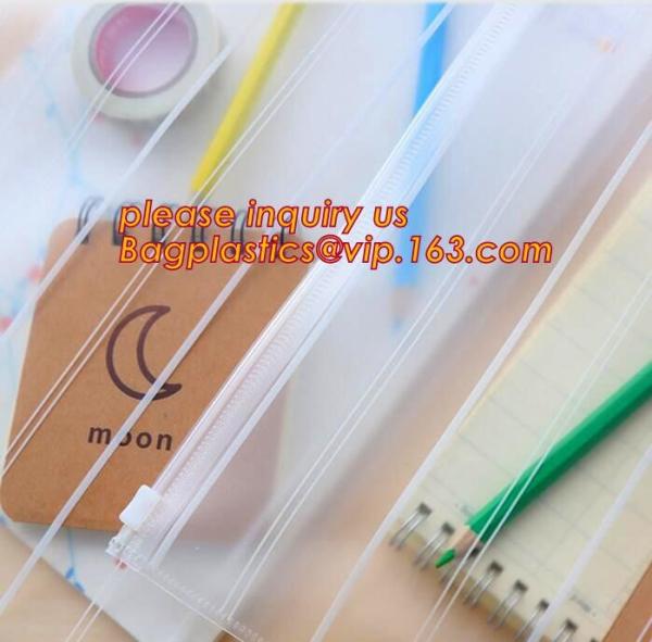 Frosted surface easy to seal zipper file bag, stationary holder pack,transparent frosted A4/A5 bag, protable slider seal