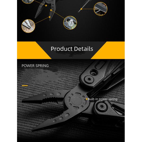 Multifunctional Combination Cutting Plier Black Stainless Steel