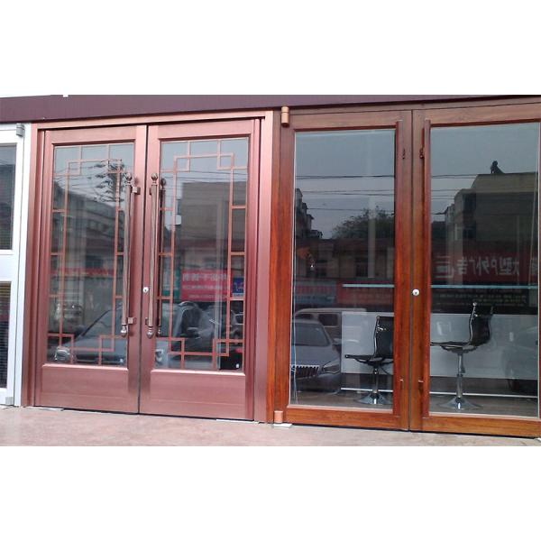 Exterior Aluminum Self-closing Insulated Glazing Thermal Broken Ground Spring Bounce Pivot doors