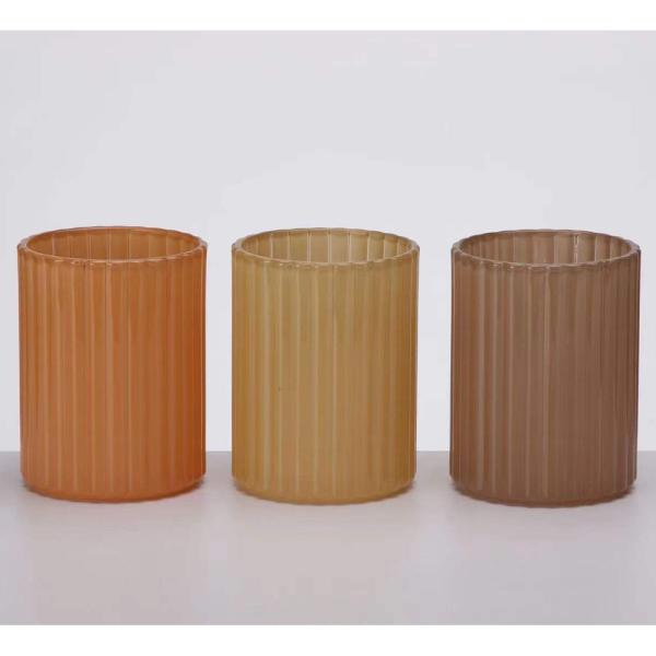 CE Round Lead Free Glass Jar Candle Holders For Home Decoration Laser Etching