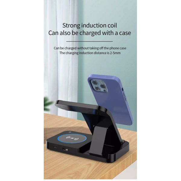 15W Fast Wireless Charging 3 1 For Stand Charger Station Holder Mobile Phone Watch Cell Phone Fold Thin Charger