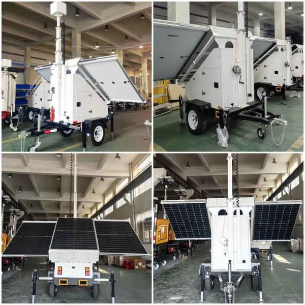 Mobile Solar Security Trailer with 6m Manual Mast for Parking Lot Monitoring