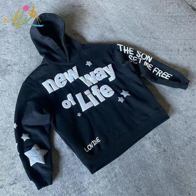 Fabricant personnalisé 3d imprimant puff Hoodie pullover coton laine poids lourd sans chaussures Sweatshirts hommes vêtements de rue