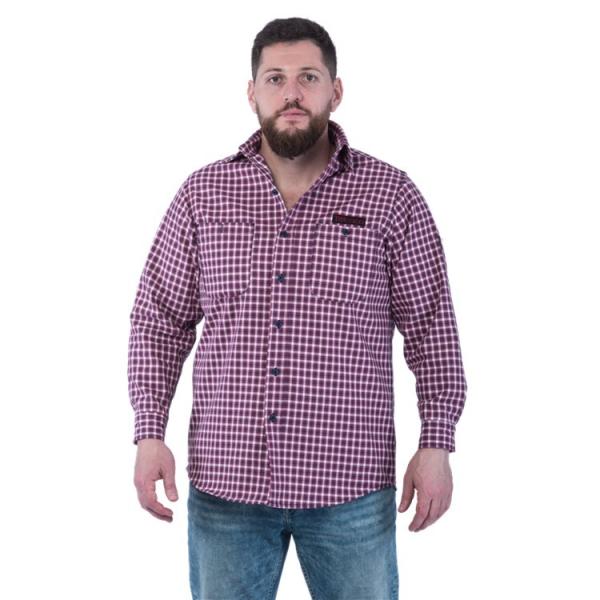 Plaid Twill 7.5oz Fire Resistant Welding Shirts Yarn Dyed Two Pocket Snap
