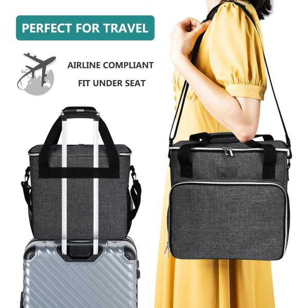 Dog Cat All Pet Travel Bag with 2 Pet Food Containers and 2 Collapsible Silicone Bowls