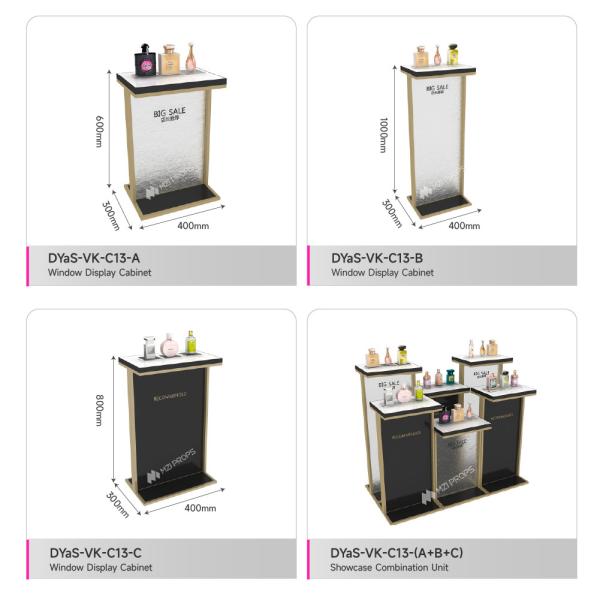 Perfume Shop Display Furniture Transparent Showcase Cabinet With Led Light Box For Retail Store Design And Cosmetic Store Decoration