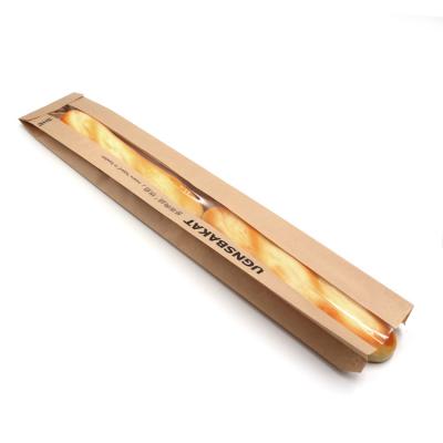 Sacos de papel lisos recicláveis do pão do Baguette, saco Compostable do ofício com janela