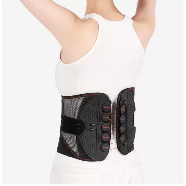 Breathable Mesh Pulley Back Brace Lightweight Lumbar Adjustable Compression Support