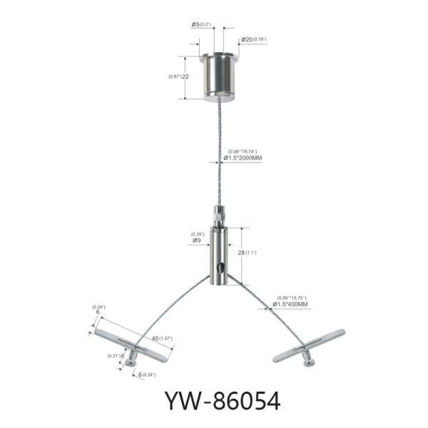 Сверхмощный y формирует вися веревочку провода YW-86054 для светов залива СИД высоких